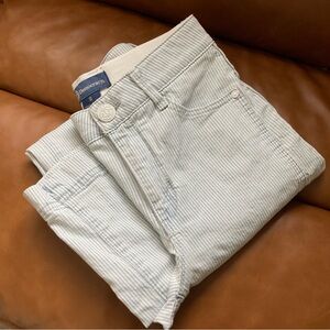 🩵 Democracy Absolution Seersucker Blue White Coastal Stripe Wide Leg Pants US 2